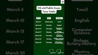 11th Public Exam Time Table 2025! #tamilnews #tamilnadu #breakingnews #newsupdate #trending #exam