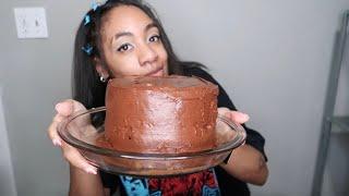 Baking a cake *Yellow cake w Chocolate Icing*