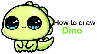 How to draw a dino easy step by step