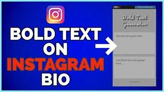 How To Bold Text On Instagram Bio! (2023)