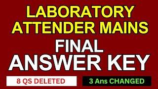 Laboratory Attender Final Answer Key 2024 | Laboratory Attendant Final Key |Lab Attender drugcontrol