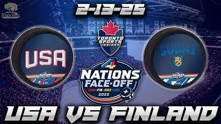 2-13-25 United States vs Finland 2025 4 Nations Faceoff Game Audio | Hockey LIVE Gamecast & Chat