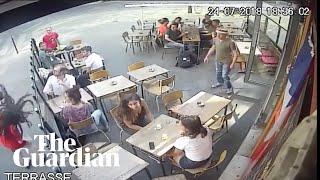 Woman shares footage of assault by street harasser at Paris cafe