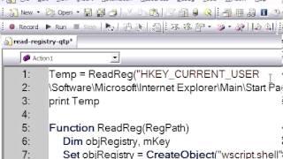 How to read registry key in qtp