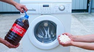 Experiment Coca Cola Mentos  vs  Washing Machine