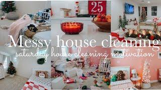 NEW  MESSY HOUSE CLEANING MOTIVATION || SATURDAY MORNING CLEANING MOTIVATION || CLEAN WITH ME