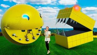 Pacman Vs Minecraft Pacman Monster in Real Life. Creating Minecraft Pacman.