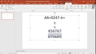 How to Add Division Sign in PowerPoint