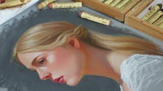 Oil pastel portrait painting || art process video 