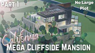 California Mega Cliffside Mansion | Bloxburg House Build || Roblox [Part 1/2]