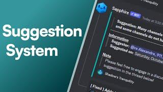 Discord Suggestion System 2023 | Sapphire bot