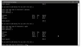 Python Project: Bill Generator