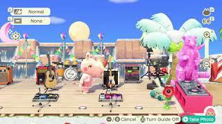 Merengue plays rock guitar on Animal Crossing New Horizons