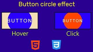 Button with hover effect(circle) | using HTML and CSS