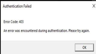 Fix roblox authentication failed error code 403 an error was encountered during authentication