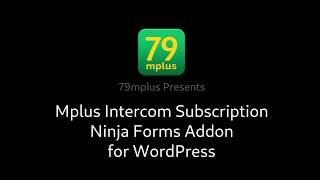 Intercom Subscription Plugin for Ninja Forms on WordPress