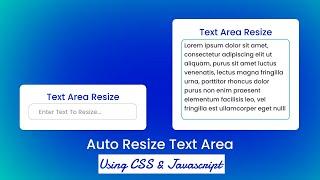 Auto Resize Text Area Using JavaScript || Automatic Resize || Coder Fleet