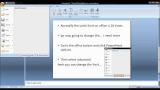 How to change the undo limit on office 2007