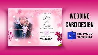 MS Word Wedding Card Design Tutorial | MS Word Tutorial