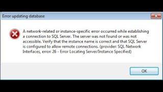 SQL server error 26 Error locating server-حل خطأ 26