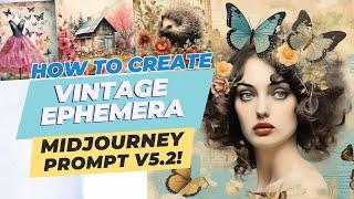 How to create Vintage Ephemera Midjourney Prompt, Vintage Illustrations Prompts Examples