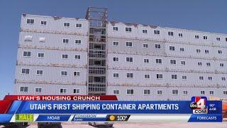 Affordable apartment complex in SLC, built from shipping containers, nearly complete