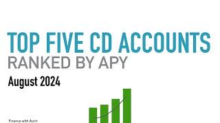 Top 5 CD Bank Accounts Ranked by APY for August 2024 | Highest Interest Rates & Yields Available