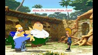 Mugen : Homer Simpson & Bender Vs Beavis & Peter Griffin (Request)