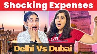 Cost of living in Dubai Vs Delhi / Total Expenses , Annual income , Total Annual savings