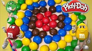 Развивающий мультик с Плей До Украшаем Торт M&M Cartoon with Play Doh Decorate the cake m&ms