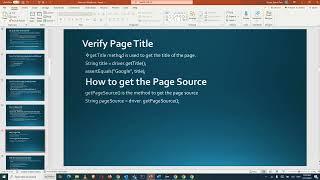 Verify Page title  | Selenium WebDriver 