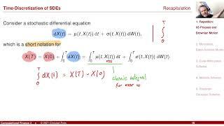 Lecture 2021 Numerical Methods: Session 24: Time-Discretisation of Stochastic Processes 1