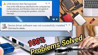 USB Device Not Recognized I Device Driver Software was not successfully installed I