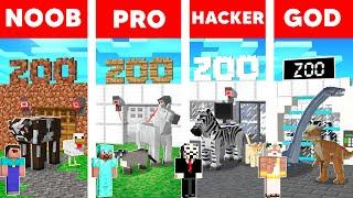 Minecraft NOOB vs PRO vs HACKER vs GOD: FUTURISTIC MODERN ZOO BUILD CHALLENGE - Animation