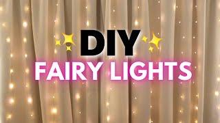 DIY FAIRY LIGHTS CURTAIN BACKDROP | HOW TO PUT UP FAIRY LIGHTS!
