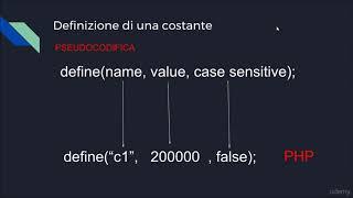 Corso Fondamenti di programmazione php: le costanti