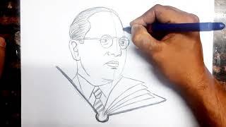 How to Draw Dr. Baba saheb Ambedkar Drawing // Easy Drawing