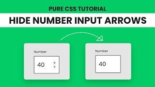 Hide Arrows From Input Number | CSS Tutorial