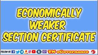 How to Apply Economically Weaker Section Certificate in CSCs | EWS | TNeGA | #TNeGovernance