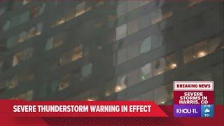 Windows blown out of downtown Houston skyscraper due to severe weather