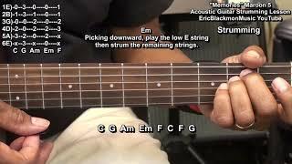 MEMORIES Maroon 5 Guitar Lesson Basic Chords - Standard Tuning - Canon #MusicSchoolOfCool