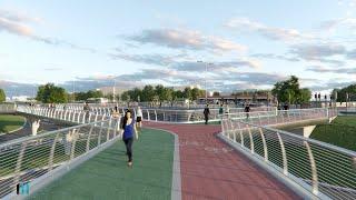 Gdańsk Zaspa - footbridge | Animation 3D
