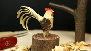 How To Carve A Rooster (From a Twig/Branch) - Chris Lubkemann Method
