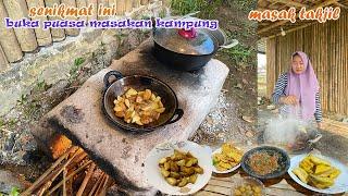 MASAK BUKA PUASA DI DESA ! BIKIN CANDIL,  JENGKOL SAMBEL IKAN ASIN GORENGAN JAGUNG AH MANTAP