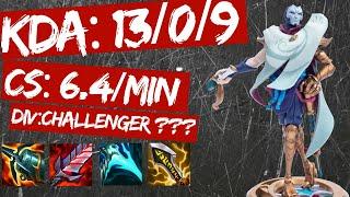 JHIN ADC s11 (KDA: 13/0/9) FULL GAME REPLAY CHALLENGER