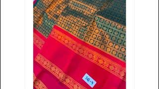 PureSilk Inspired Kanchi style Rettapetta Border Checks woven soft semisilk saree880fs8921889811