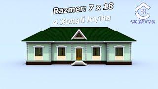  2 Сотих ерга Кам харажатли 4 Хонали уй лойихаси | 198-Вариант @CreatorUz