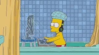 Bart playing games while showering [The Simpsons]