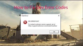 How to Fix Dev Error Codes 6347 l 6068 l 6606 l 1110 l 6065 l 6071 l Developer Code Modern Warfare