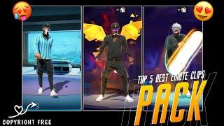 Top 5 Best Emote Clips Pack  || 4k Quality Emote Pack Free Fire || Free Fire Emote Pack